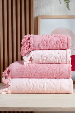 Bersay Kumsal 4'lü Hamam Seti %100 Pamuk (2 Adet 70x140 Beden, 2 Adet 50x90 El, Yüz, Saç Havlu), 1250gr