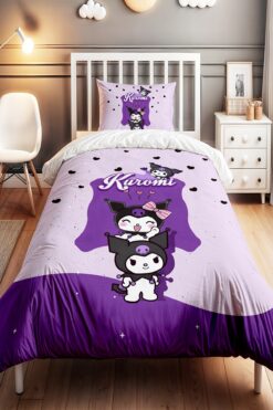 EVPANYA Yaramaz Kuromiler Desenli Tek Kişilik Bebek Çocuk Nevresim Seti