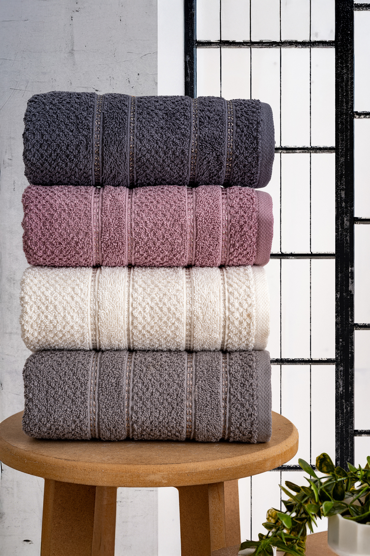 TICOTTO Arin 50×85 cm %100 Pamuk Havlu Seti – 4'lü, Yüksek Emici, El Yüz Havlusu