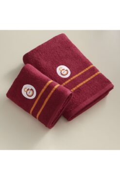 Taç Lisanslı Galatasaray Arma Pamuk 50x90 Cm Yüz Havlusu Kırmızı