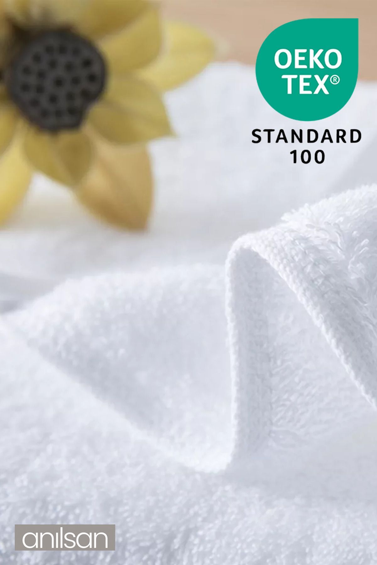 Anılsan 6'lı Düz Beyaz El Havlusu - 50x90 Cm, 225 Gr, %100 Pamuk, Spa Ve Otel Havlusu - Görsel 3