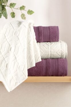 Mürdüm Home 4'lü Banyo Havlu Seti Hamam Takımı 100% Pamuk