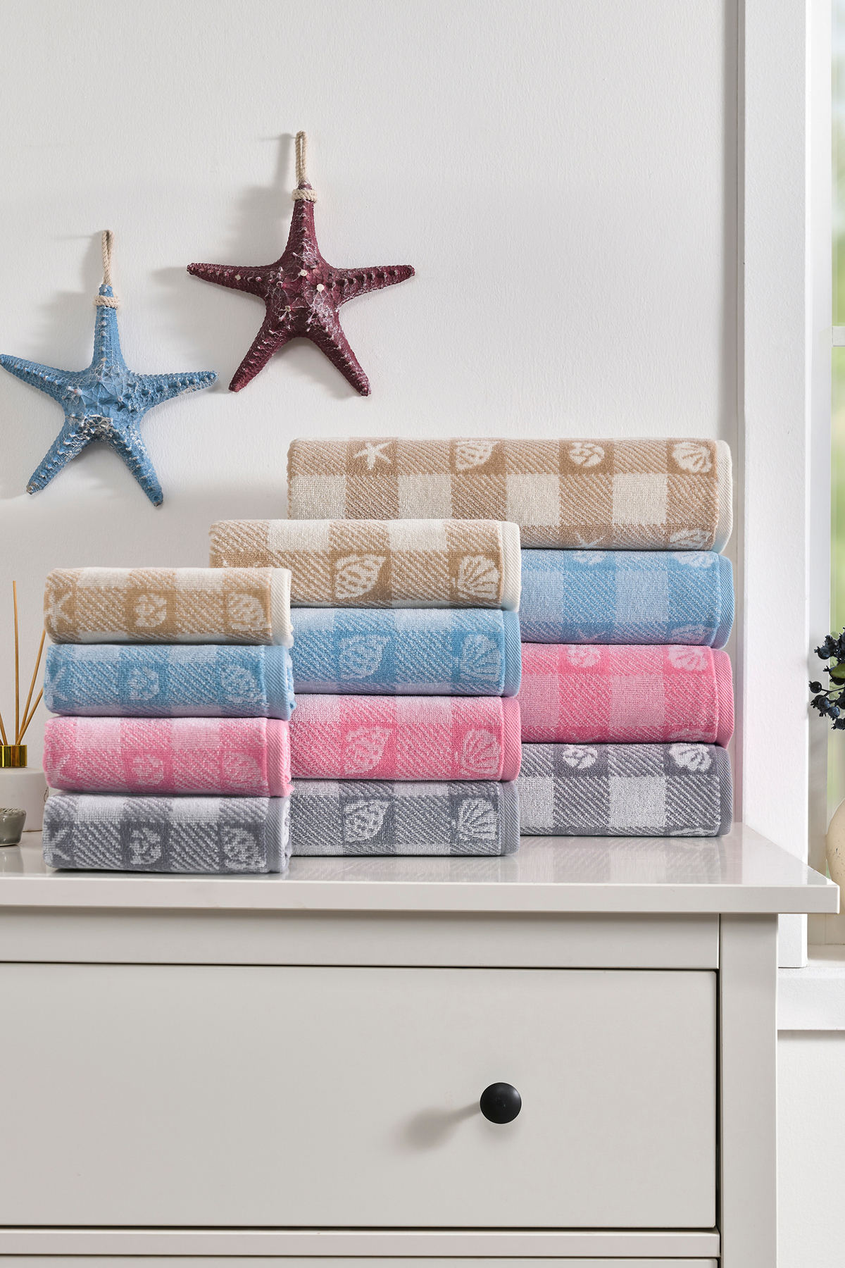 Özdilek Özdilek Shell Plaid Kadife El ve Yüz Havlusu 50x90 cm - Görsel 2