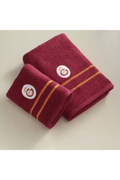 Taç Lisanslı Galatasaray Arma Pamuk 70x140 cm Banyo Havlusu Kırmızı