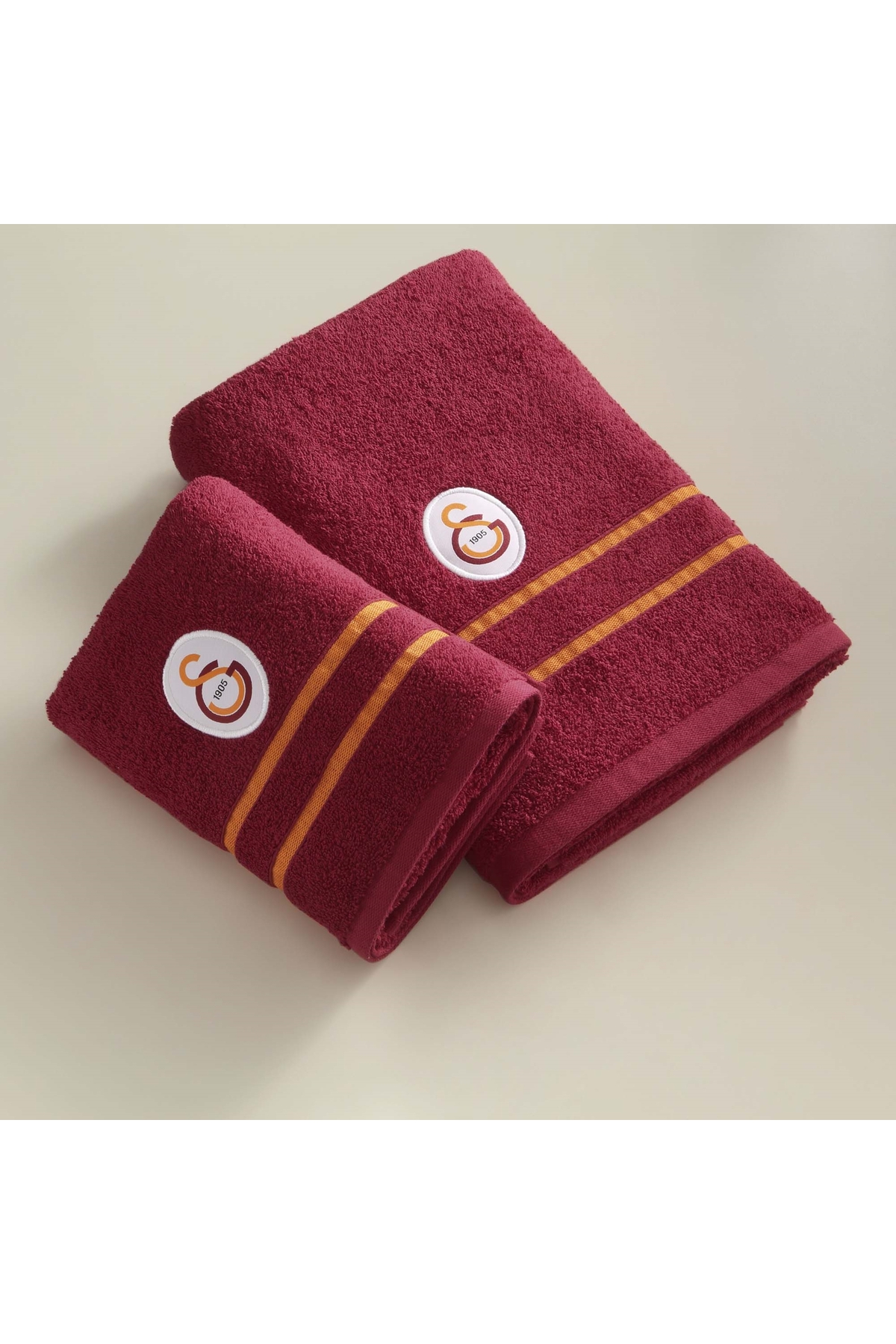 Taç Lisanslı Galatasaray Arma Pamuk 70x140 cm Banyo Havlusu Kırmızı