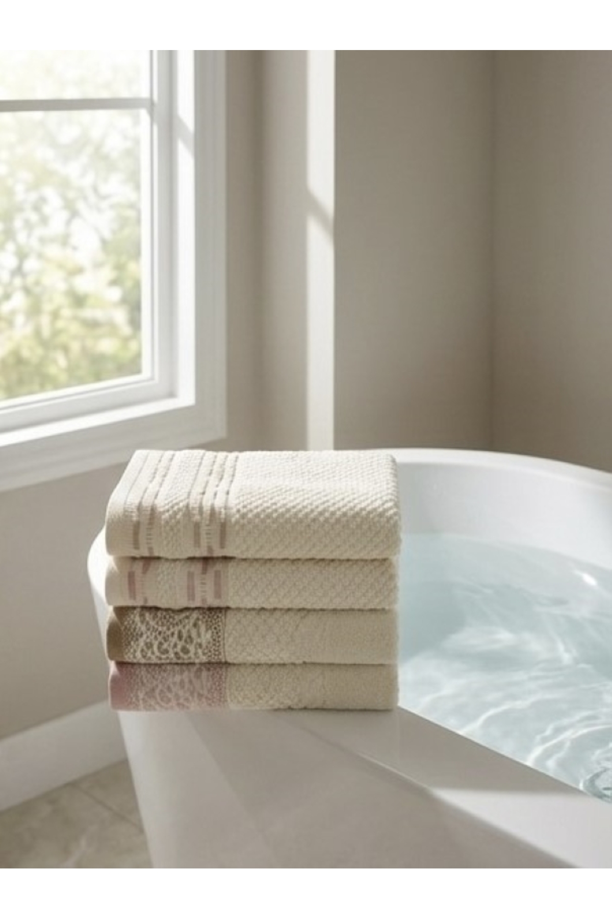 Özdilek Bronie Evony 50*90 el yüz havlusu 4 lü ( bej-pudra ) - Görsel 2