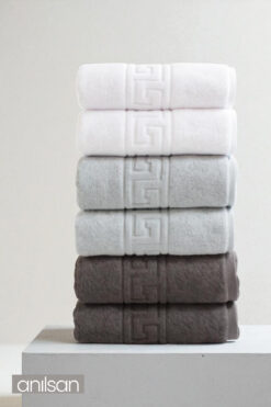 Anılsan 6'lı Trio Greek El Havlusu - 50x90 Cm, 225 Gr, %100 Pamuk, Spa Ve Otel Havlusu