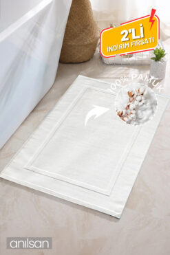 Anılsan 2'li Melissa %100 Pamuk Ayak Havlusu - Beyaz 50x70, 245 Gr