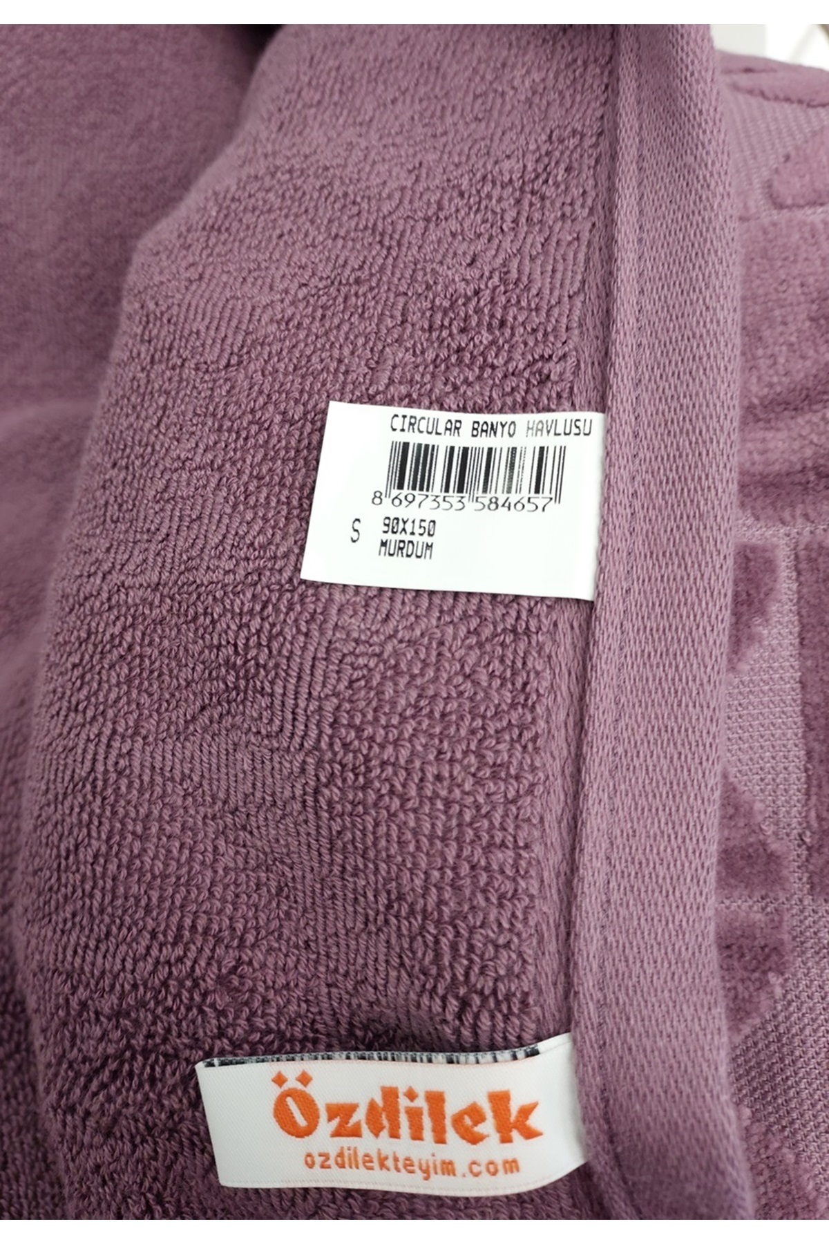 Özdilek Özdilek Kadife Pamuk Büyük Boy Banyo Havlusu (90x150)-Circular Mürdüm - Görsel 2