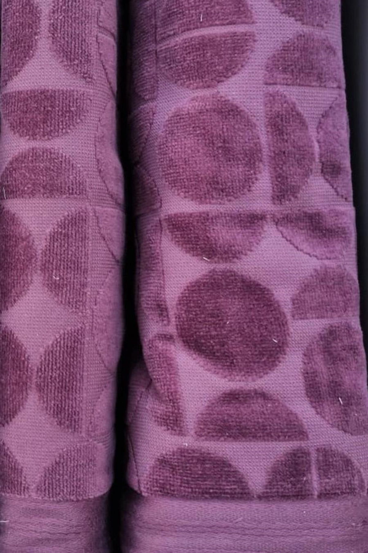 Özdilek Özdilek Kadife Pamuk Büyük Boy Banyo Havlusu (90x150)-Circular Mürdüm - Görsel 3