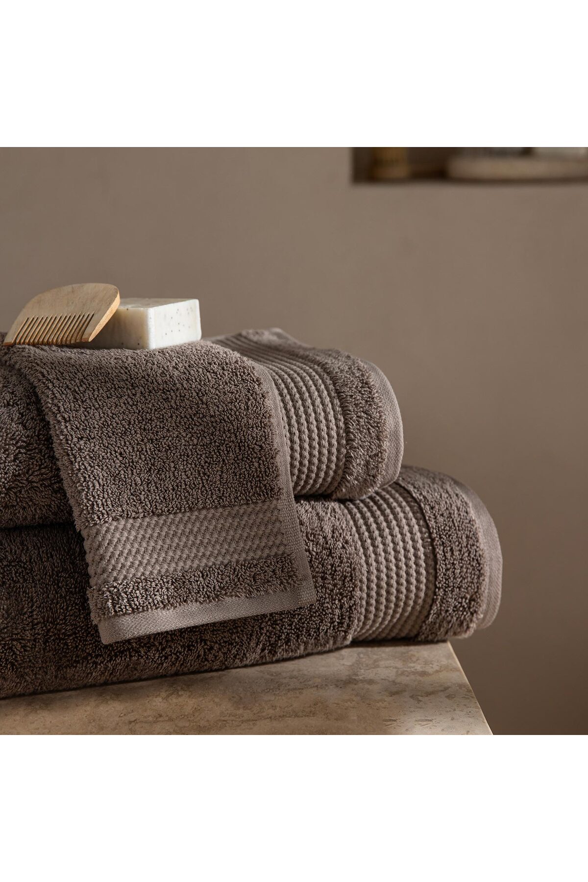 Chakra Eva Cotton Yüz Havlusu 50x90 Cm Vizon - Görsel 2