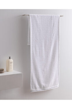 Madame Coco Grenat Pamuklu Banyo Havlusu - Beyaz/Lacivert - 70x140 cm