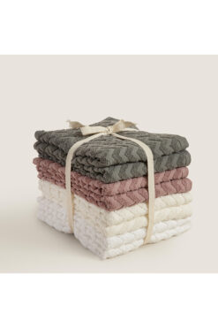 Chakra Zıgzag %100 Pamuk 8'li Yüz Havlusu Seti 50x80 cm