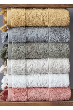 Dantela KOD-9070  50X90 PAMUKLU JAKARLI HAVLU SETİ(6'LI) - KARIŞIK