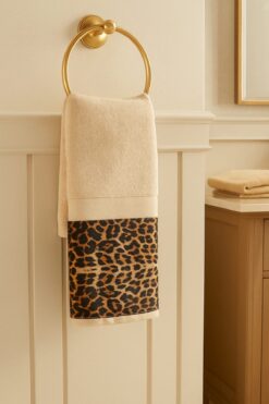 Çeyiz Bahçesi Cappicuno Kadife Leopar El Havlusu