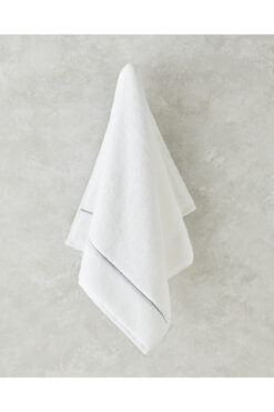 English Home Chic Stripe Pamuklu Nakışlı Yüz Havlusu Beyaz