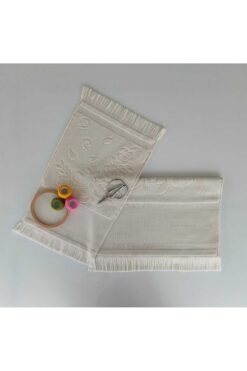 sarra 2'Lİ SARRA ETAMİN SAÇAKLI HAVLU SETİ (30x50-50x90 cm) - KAPİÇİNO