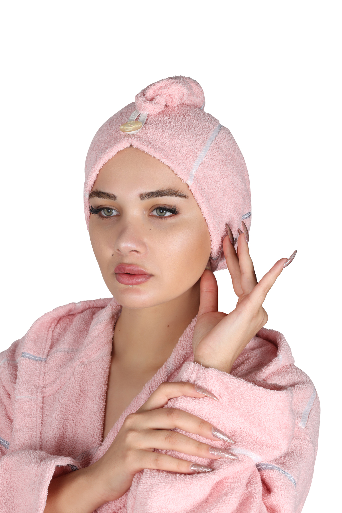 ESMEN Havlu Saç Bonesi Pudra