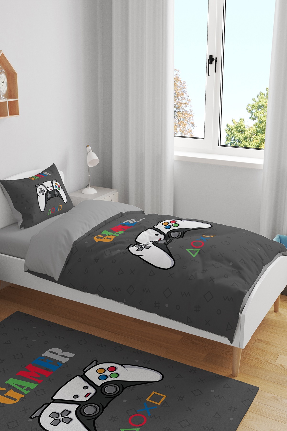 EVPANYA Gamer Oyuncu 12 Desenli Tek Kişilik Bebek Çocuk Nevresim Seti - Görsel 2