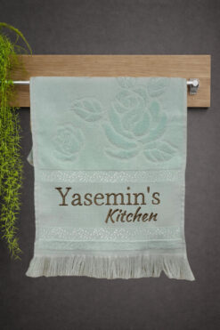 Home Kişiye İsme Özel El Yüz Mutfak Havlu 30x50 cm Mavi Renk Kitchen