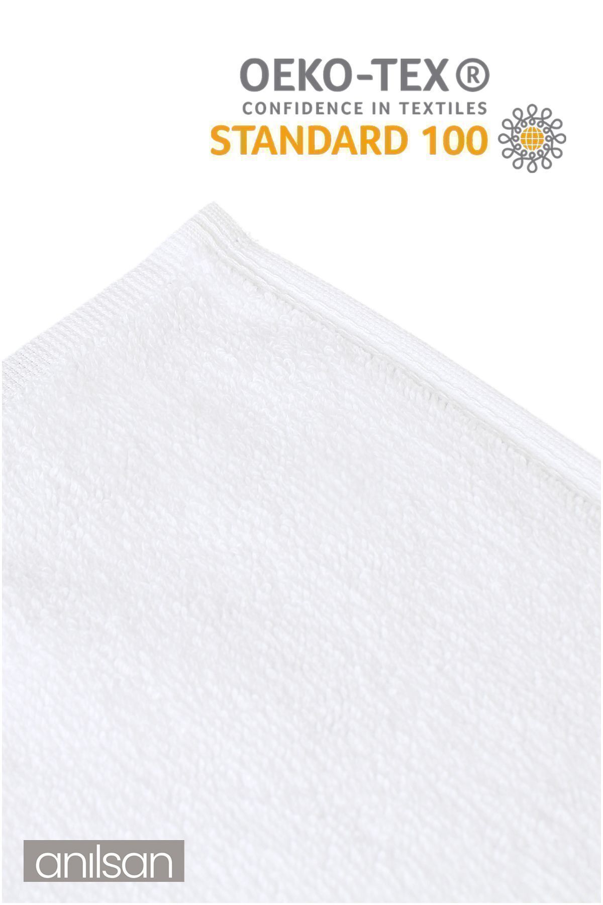 Anılsan 2'li Düz Beyaz Banyo Havlusu - 90x150 Cm, 650 Gr, %100pamuk, Spa Ve Otel Havlusu - Görsel 3