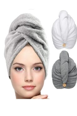 SB SizinBazar 2 Adet Pamuklu Saç Kurulama Bonesi Baş Havlu Saç Bonesi- Pamuklu Saç Bonesi