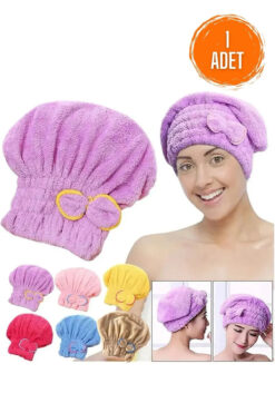 FBZhome Saç Kurutma Bonesi Kafa Havlusu Duş Bonesi Islak Saç Kurulama Bonesi Mikrofiber Tüm Saçlara Uyumlu