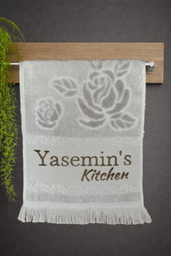 Home Kişiye İsme Özel El Yüz Mutfak Havlu 30x50 cm Gri Renk Kitchen