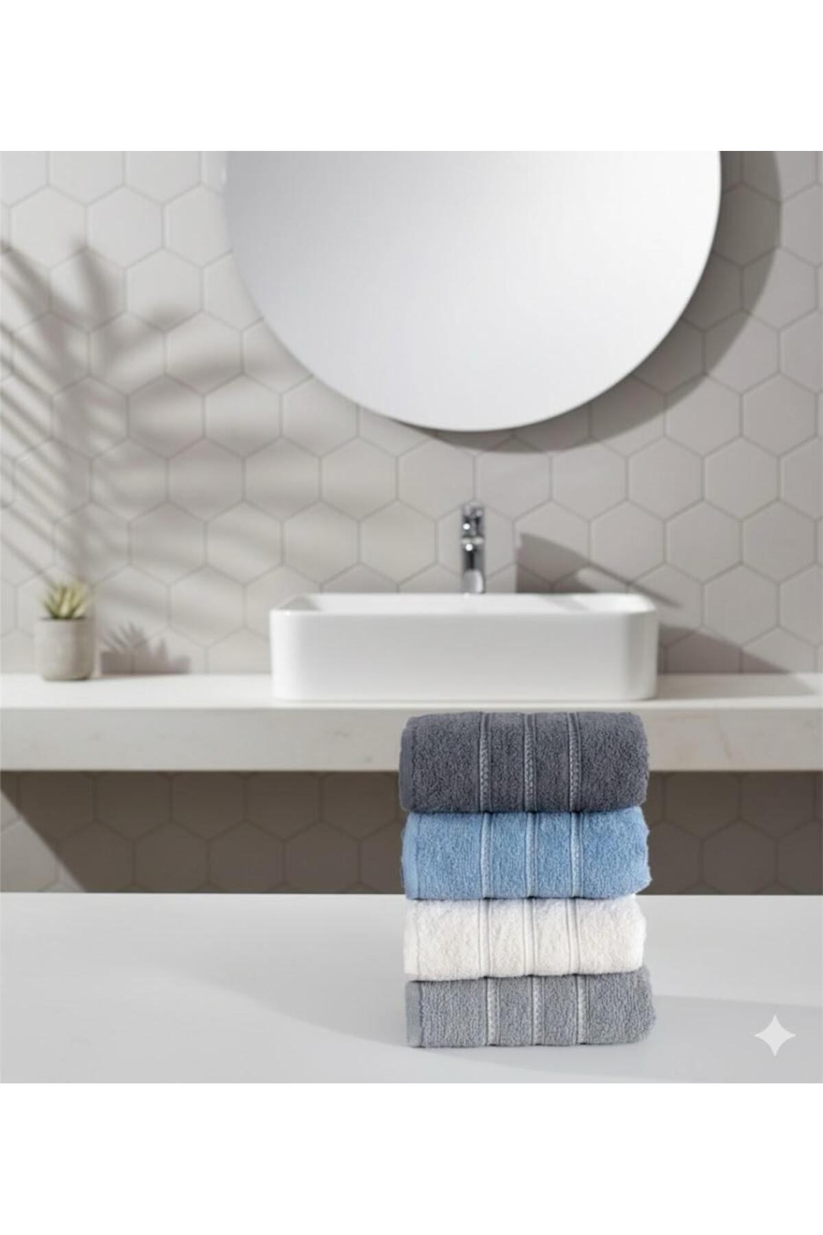 elvira concept Roma Pamuklu 4'lü El Ve Yüz Havlusu Seti Günlük Çeyizlik Havlu Takımı