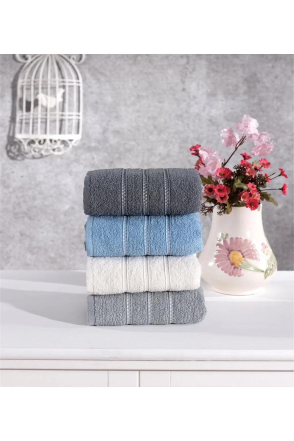elvira concept Roma Pamuklu 4'lü El Ve Yüz Havlusu Seti Günlük Çeyizlik Havlu Takımı - Görsel 2