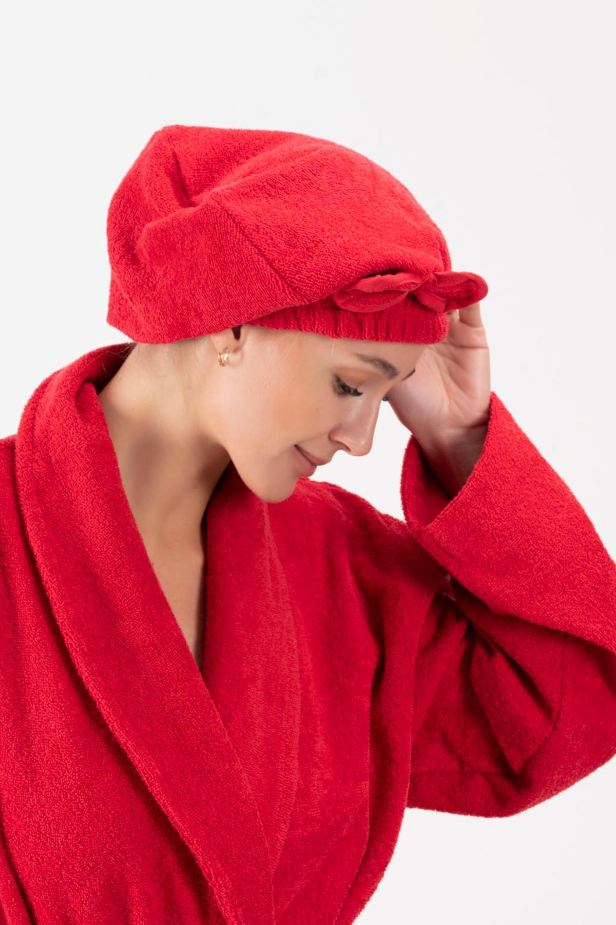 Ender Home CottonVerse Saç Kurulama Bonesi – %100 Pamuk , Fiyonklu - Görsel 2