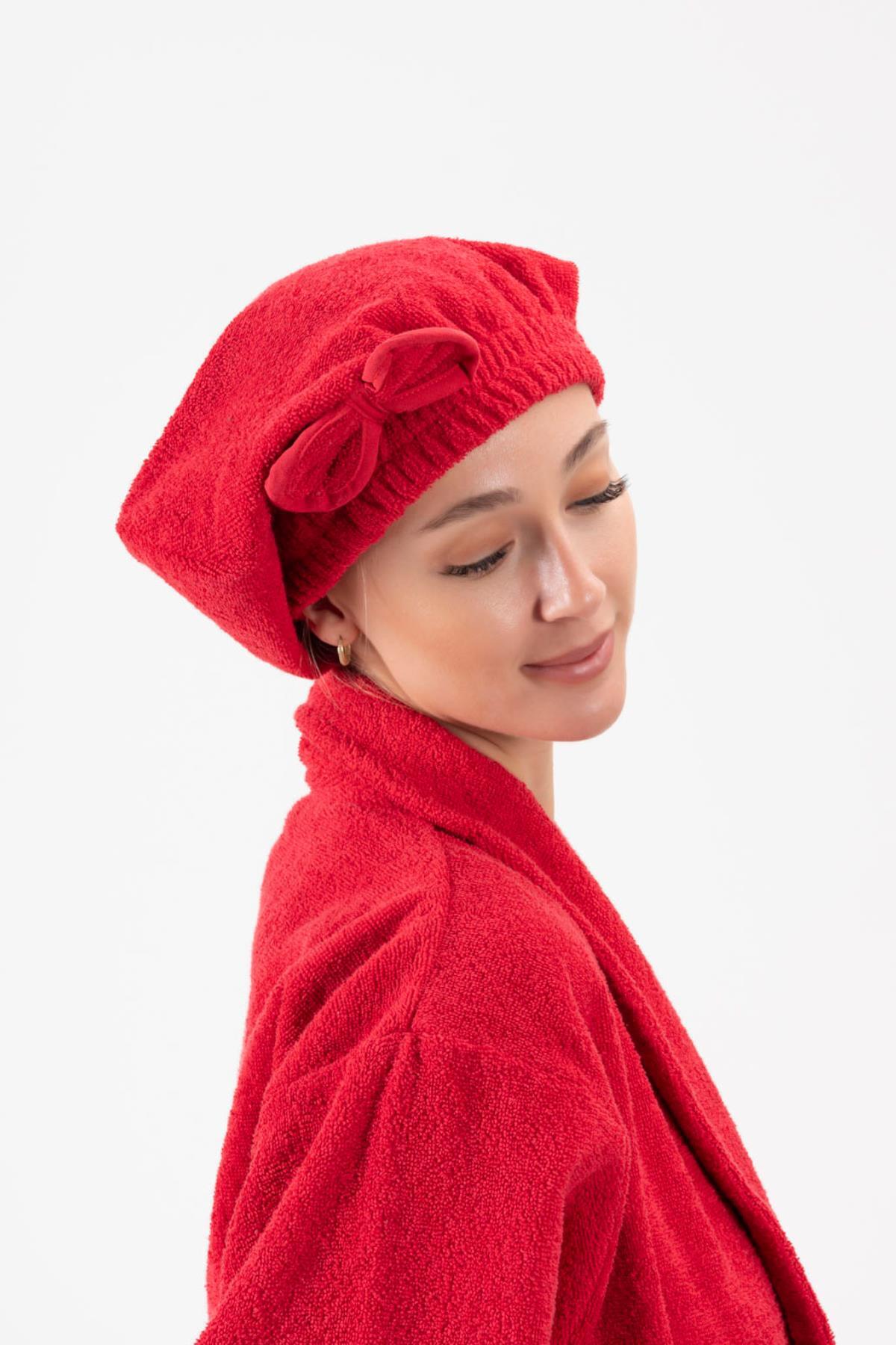 Ender Home CottonVerse Saç Kurulama Bonesi – %100 Pamuk , Fiyonklu - Görsel 3