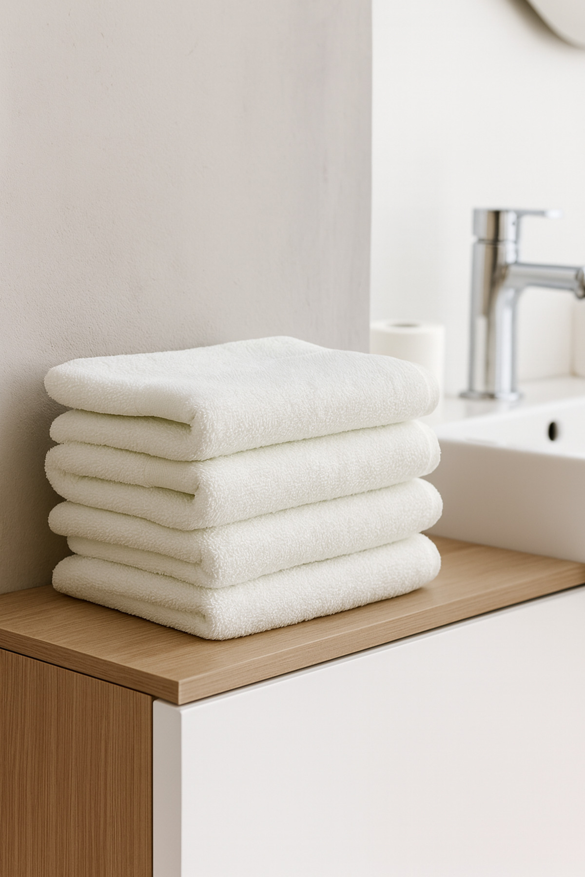 Taka Fabrics 4 lü Yüzde Yüz Pamuk Havlu Set 40x70 cm Ekru