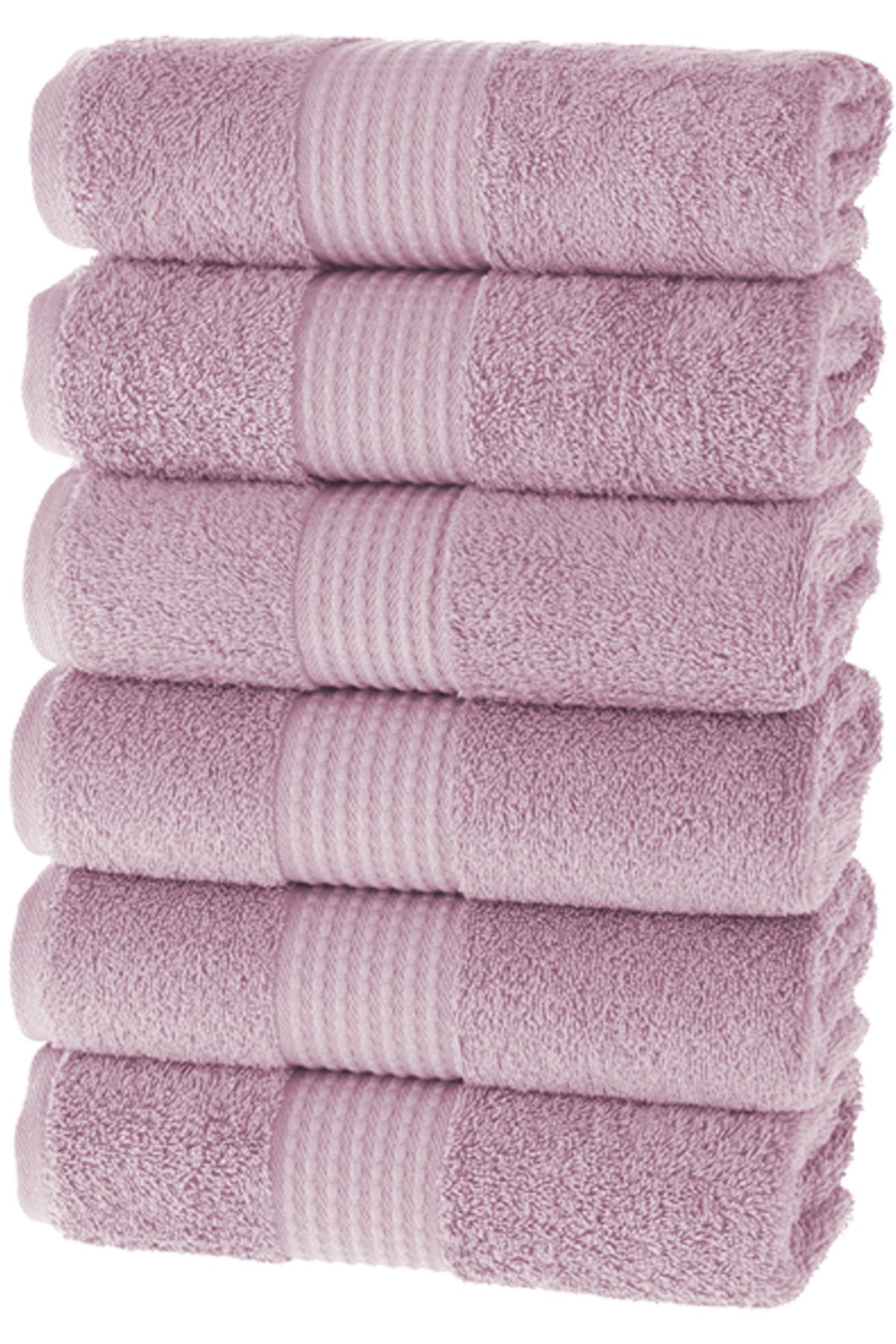 MAURAHOME Tomurcuk %100 Pamuk 6'lı 50x100 Cm El Havlusu Seti | 50x100 Cm | Gülkurusu - Görsel 2