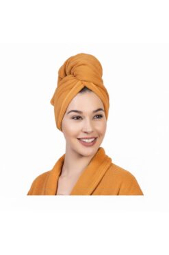 arashomecollection %100 Pamuklu Düğmeli Saç Bonesi - Plaj Havuz Deniz Uyumlu Hızlı Kurulama Baş Havlusu