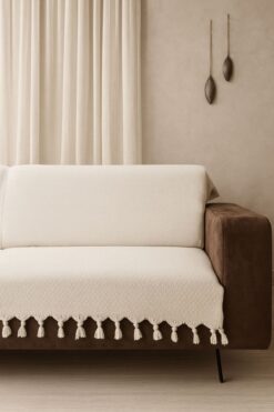 Genel Markalar Başak Desen Dokuma %100 Pamuklu Çok Amaçlı Pike Koltuk Örtüsü 180x230