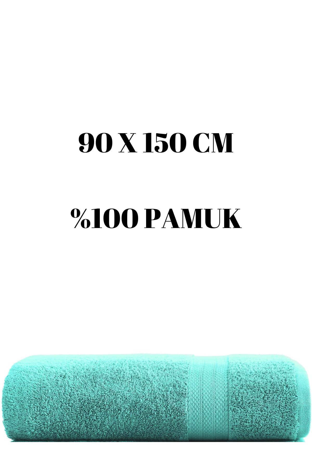 KAYABEY HOME Turkuaz Büyük Boy Banyo Duş Vücut Havlusu % 100 Pamuk Çizgi Desenli 90 X 150 Cm 500 gram Bir Adet