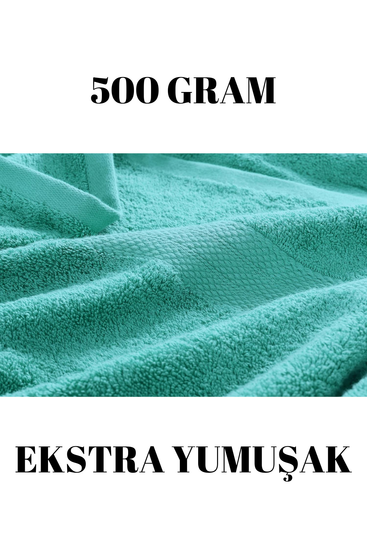 KAYABEY HOME Turkuaz Büyük Boy Banyo Duş Vücut Havlusu % 100 Pamuk Çizgi Desenli 90 X 150 Cm 500 gram Bir Adet - Görsel 2