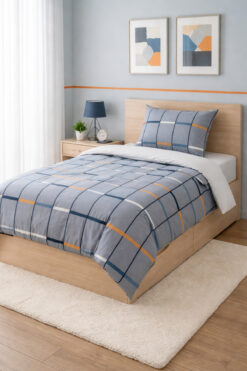 İsmail Gürel Tek Kişilik Lastikli Çarşaflı Nevresim Takımı | Pamuklu