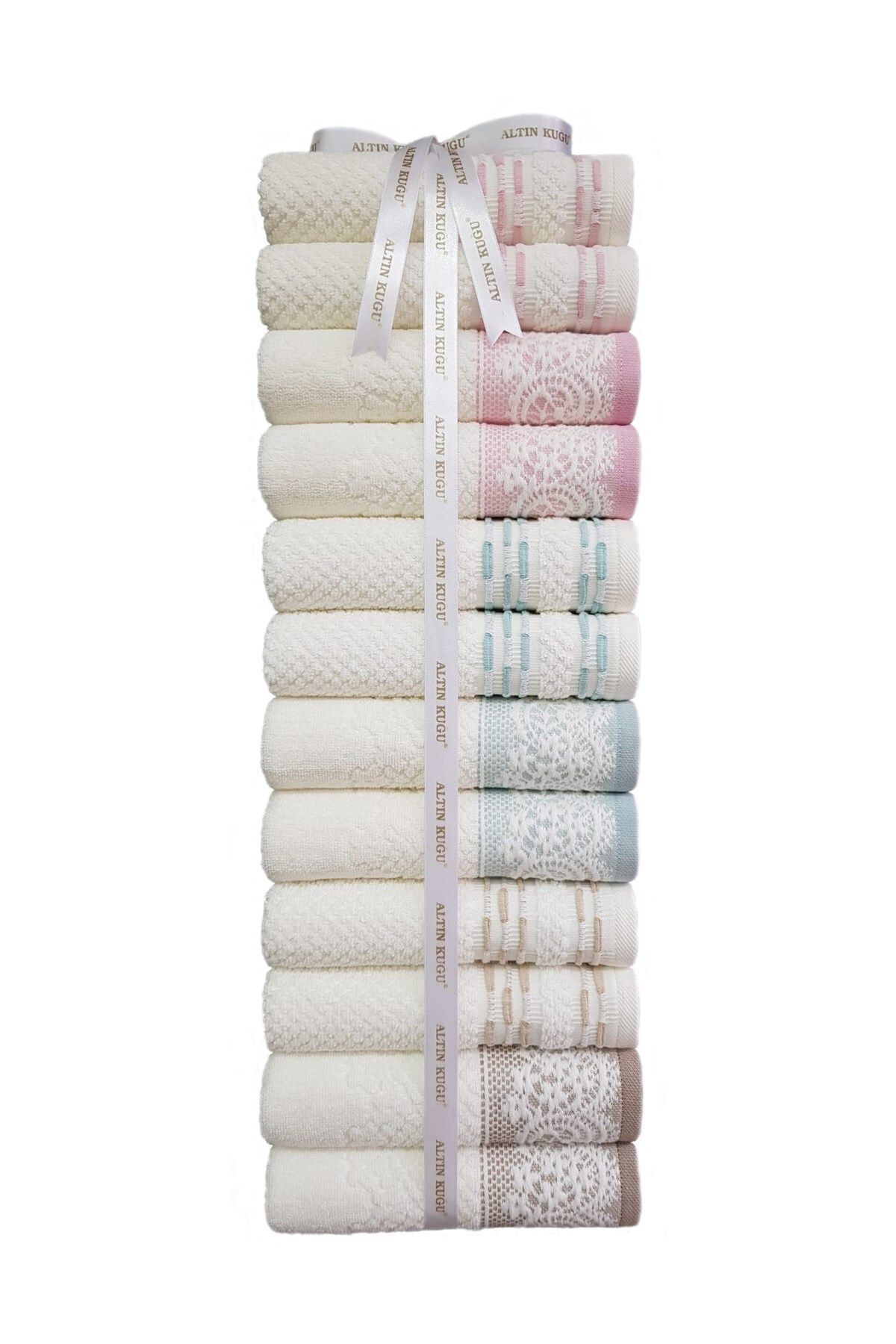 Özdilek Evony Bronie Havlu 12 Adet - Mint Bej Pudra