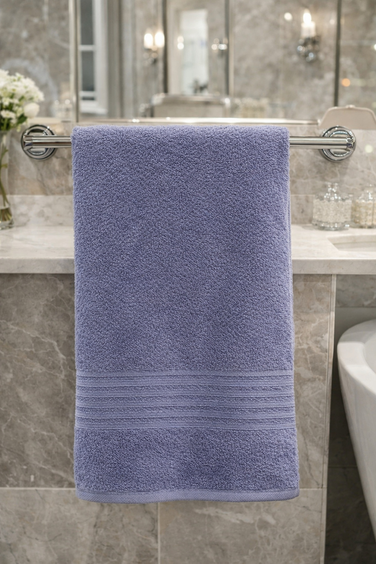 LaraLisa %100 Pamuklu 70x140 cm Düz Renk Banyo Havlusu - Görsel 2