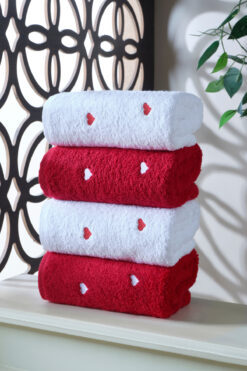 DNZGÜLCAN Lera 4'lü 50x90 Havlu Seti El Yüz Havlusu %100 Pamuk