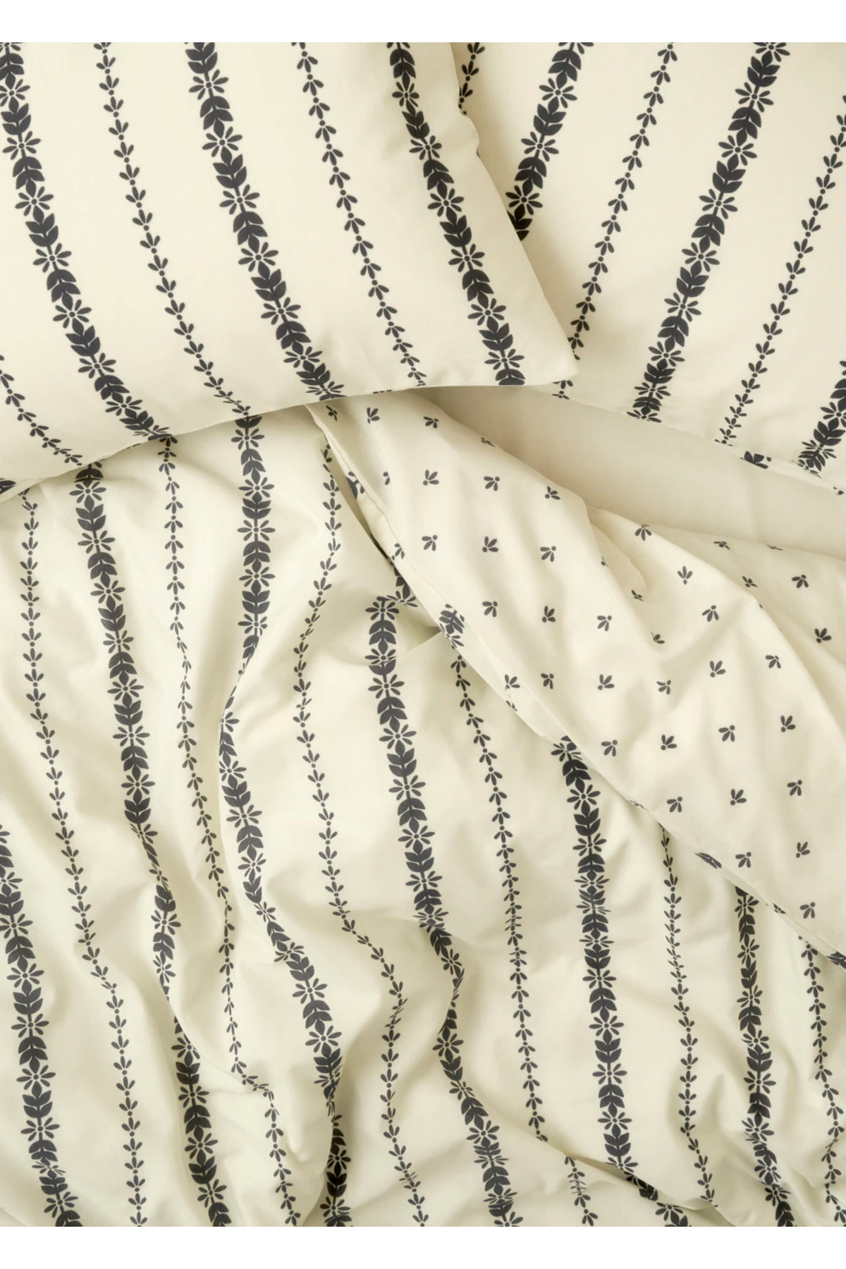 Bella Maison Olwen Pamuklu Çift Kişilik Nevresim Takımı Beyaz-Siyah (200x220 cm) - Görsel 2