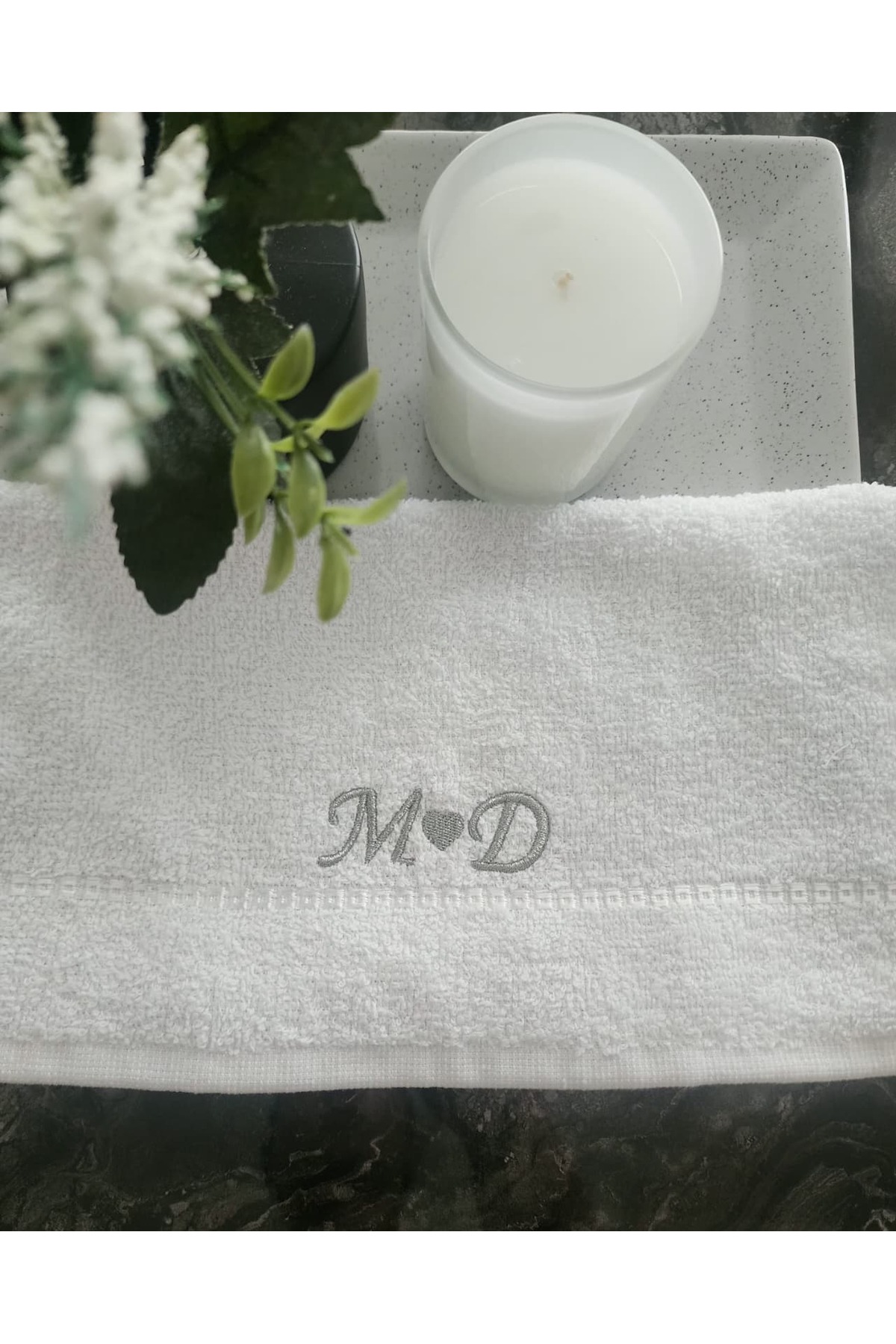 2Ddesign ÇEYİZLİK HEDİYELİK HARFLİ ÇİFT HAVLUSU - Görsel 2