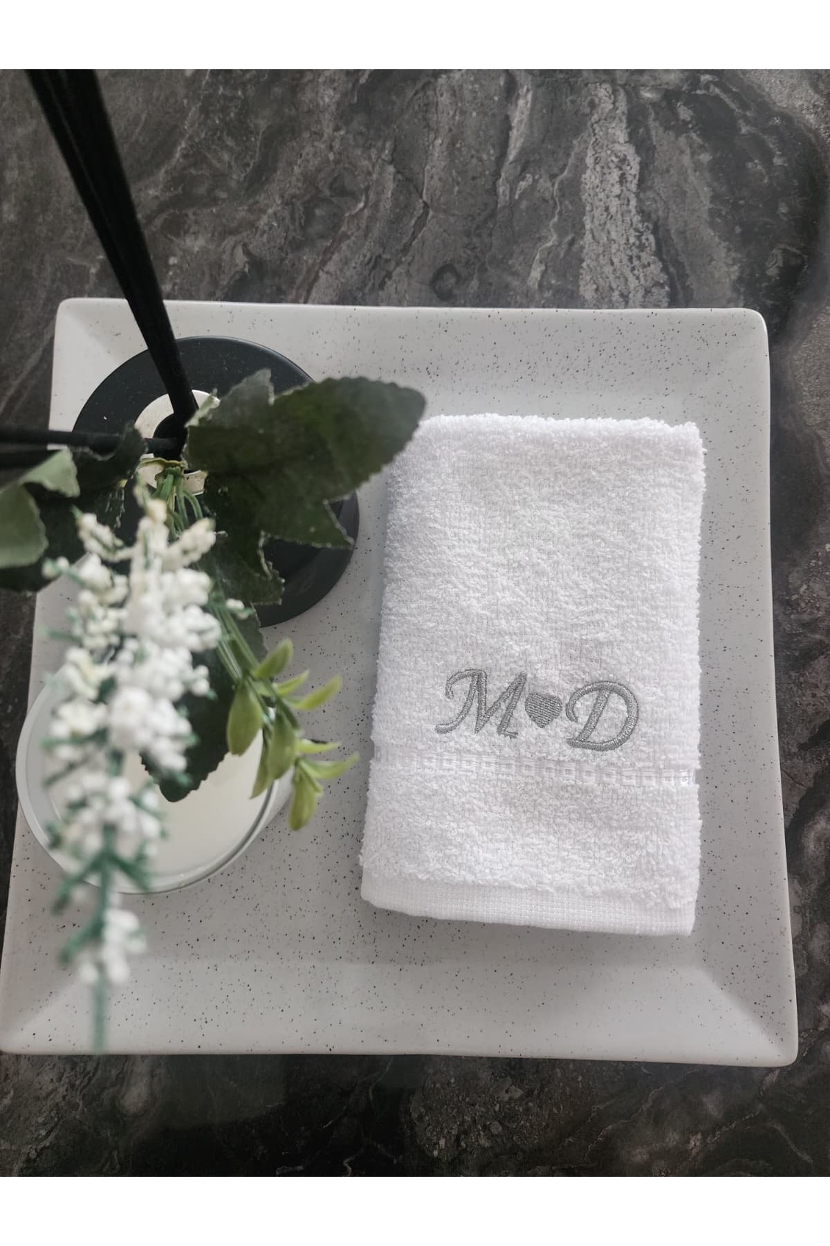 2Ddesign ÇEYİZLİK HEDİYELİK HARFLİ ÇİFT HAVLUSU - Görsel 3