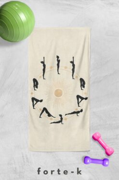 Fortek Home Dijital Baskılı Sporcu Havlusu Fitness Towel - 50x100 cm