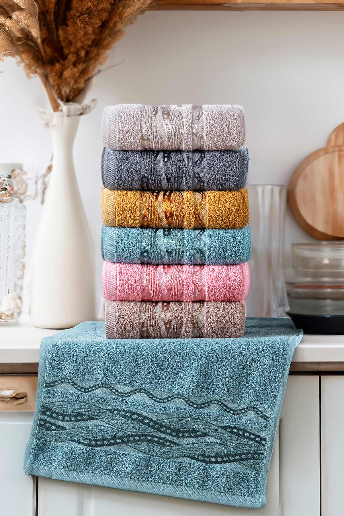 Comfort Home Boho 6'lı %100 Pamuk El, Yüz ve Mutfak Havlusu Seti - 30x50 cm