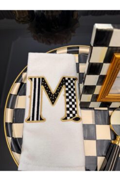 GEFFPRİVE Özel Tasarım Harf Nakışlı El Havlusu | Premium Seri 30x50 -M-