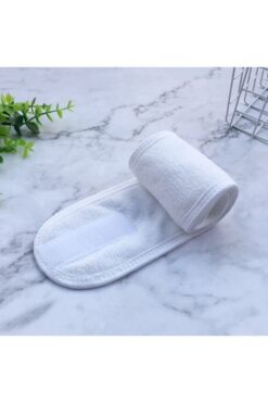 HIZSOY TEKSTİL Havlu Saç Bandı Cırt Bantlı Makyaj Bandı Sporcu Saç Bandı