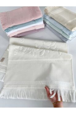 SARRA HOME Mysoft - Tekli - Beyaz - 50*90 Etamin Ve Kanaviçe İşlemelik Havlu